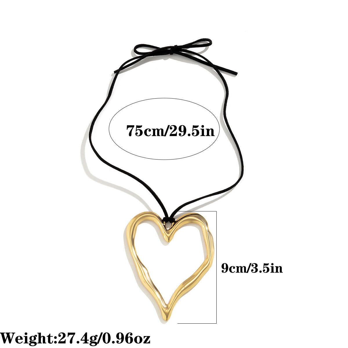 Wholesale Sweet and Cool Exaggerated Big Heart Alloy Necklace